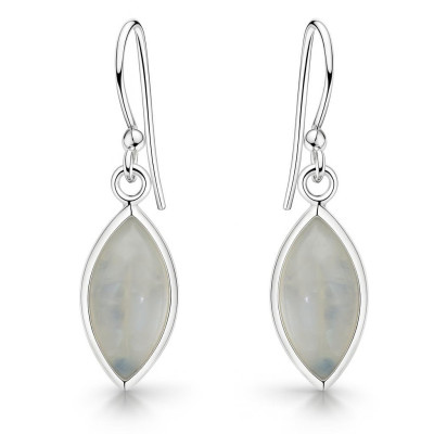 Boucles d'oreilles Argent 925 Labradorite  Navette 14x7mm