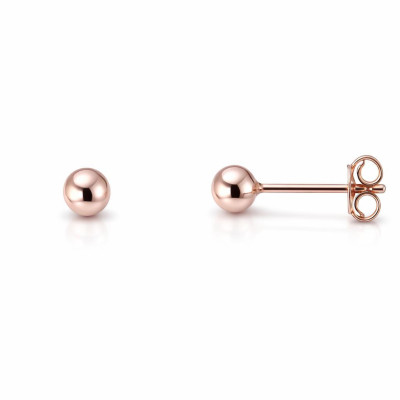 Boucles d'oreilles Argent 925 rosé Boules 4mm