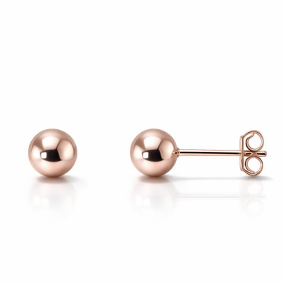 Boucles d'oreilles Argent 925 rosé Boules 6mm