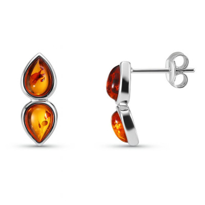 Boucles d'oreilles Argent Ambre
