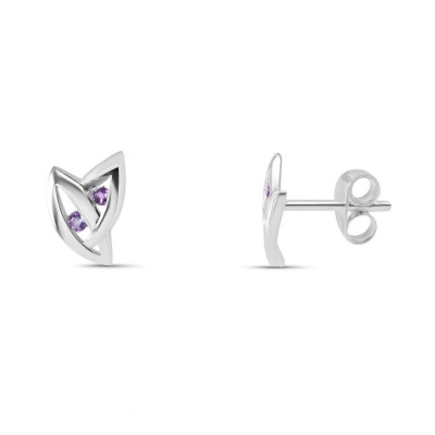 Boucles d'oreilles Argent  Améthyste Motif Fantaisie