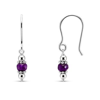 Boucles d'oreilles Argent  Améthyste Pendantes (3.3cm)