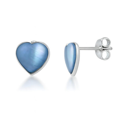 Boucles d'oreilles Argent et Nacre bleue