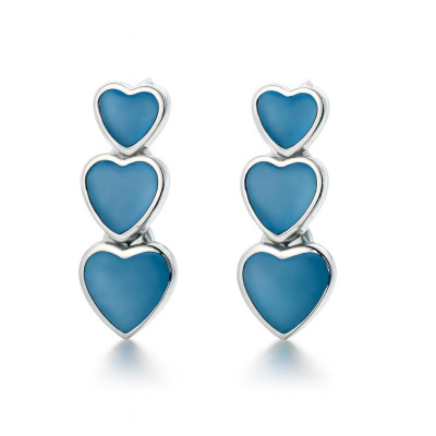 Boucles d'oreilles Argent et Nacre bleue