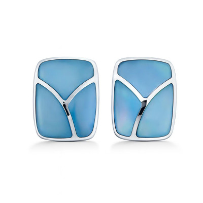 Boucles d'oreilles Argent et Nacre bleue