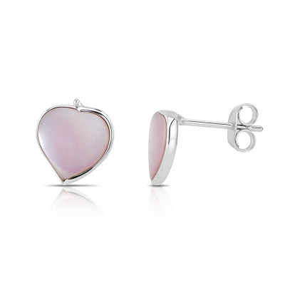 Boucles d'oreilles Argent et Nacre rose