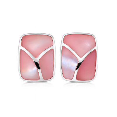 Boucles d'oreilles Argent et Nacre rose