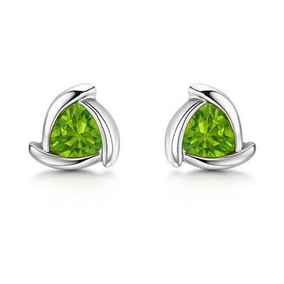 Boucles d'oreilles Argent  et Péridot  3.5mm