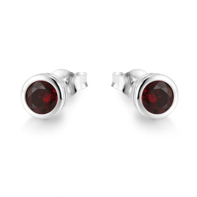 Boucles d'oreilles Argent  Grenat Rond 5mm