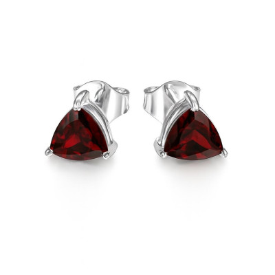 Boucles d'oreilles Argent  Grenat Triangulaire 6mm