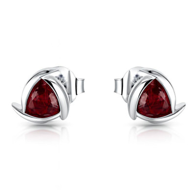 Boucles d'oreilles Argent Grenat