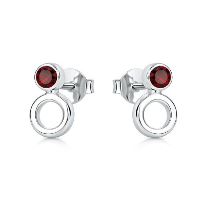Boucles d'oreilles Argent  Grenat 