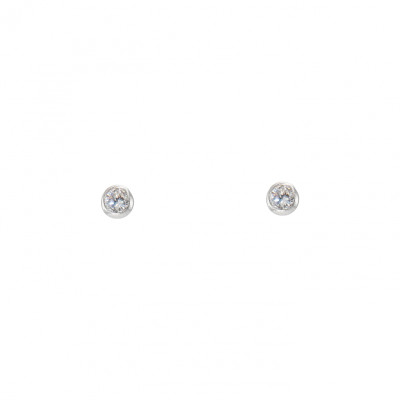 Boucles d'oreilles Argent Oxyde de Zirconium 2mm Serti Clos