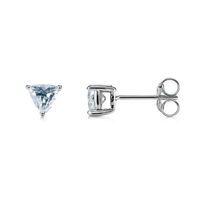 Boucles d'oreilles Argent  Oxyde de zirconium Trillion 4mm