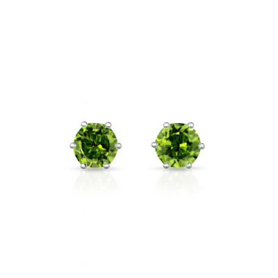 Boucles d'oreilles Argent Oxyde Vert Rond 5mm