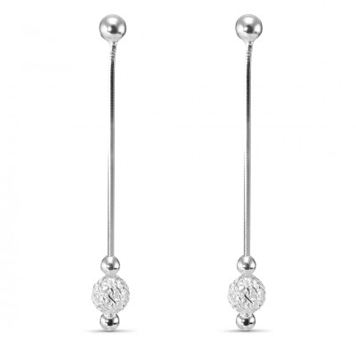 Boucles d'oreilles Argent Pendantes avec Boule Ajourée