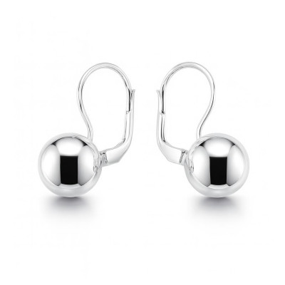 Boucles d'oreilles Argent  Pendantes Boules 12mm