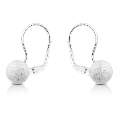 Boucles d'oreilles Argent Pendantes Boules Martelées 8mm