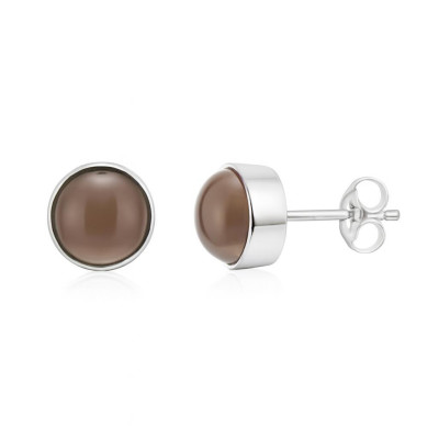 Boucles d'oreilles Argent Quartz Rose Ronds 8mm