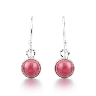 Boucles d'oreilles Argent  Rhodonite Rondes 7mm