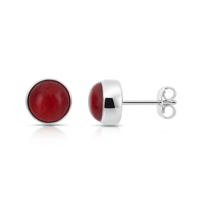 Boucles d'oreilles Argent  Rhodonite Rondes 8mm