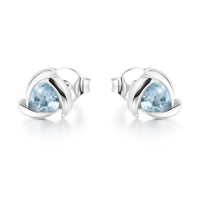 Boucles d'oreilles Argent Topaze Bleue Traitée 3.5mm
