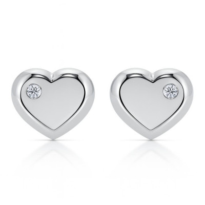 Boucles d'oreilles Coeur Argent  Oxyde de zirconium