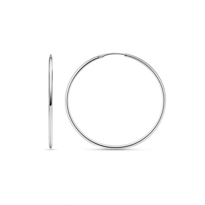 Boucles d'oreilles Créoles 1.5mm x 20mm Or Blanc 750 