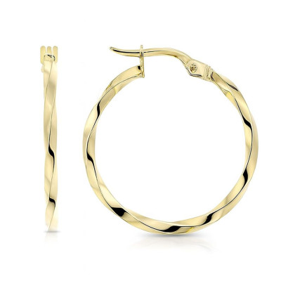 Boucles d'oreilles Créoles 1.5mm x 25mm  Or Jaune 375