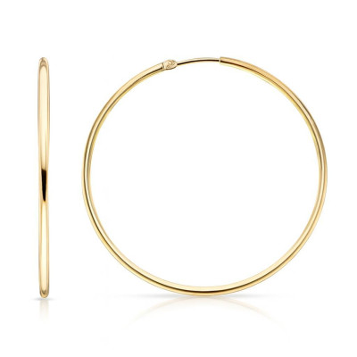 Boucles d'oreilles Créoles 1.5mm x 40mm Or Jaune 750