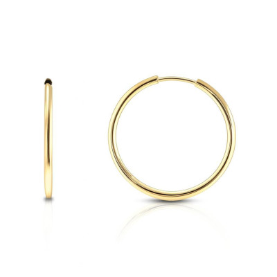 Boucles d'oreilles Créoles 1mm x 14mm Or Jaune 750