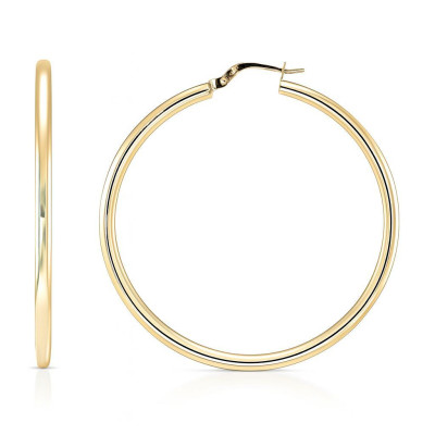 Boucles d'oreilles Créoles 2.5mm x 45mm Or Jaune 375 