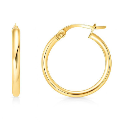 Boucles d'oreilles Créoles 2mm x 18mm Or Jaune 375 