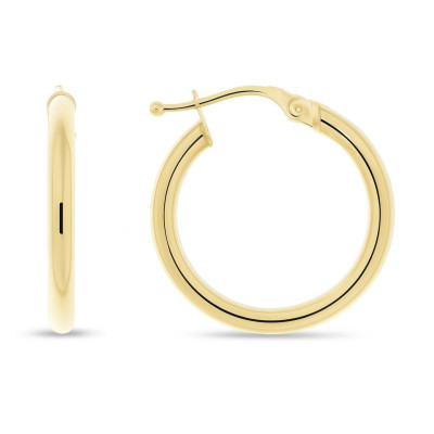 Boucles d'oreilles Créoles 2mm x 20mm  Or Jaune 375