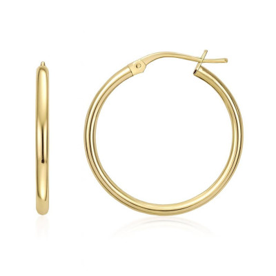 Boucles d'oreilles Créoles 2mm x 25mm Or Jaune 375