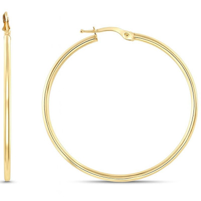 Boucles d'oreilles Créoles 2mm x 40mm Or Jaune 375