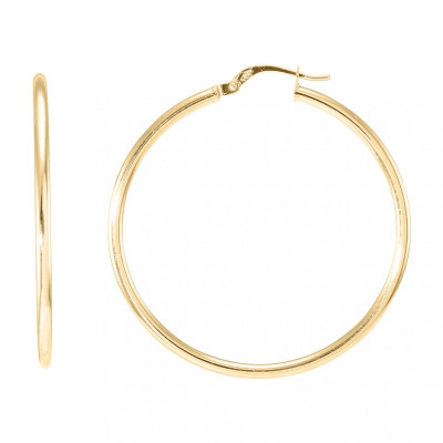 Boucles d'oreilles Créoles 2mm x 45mm Or Jaune 375