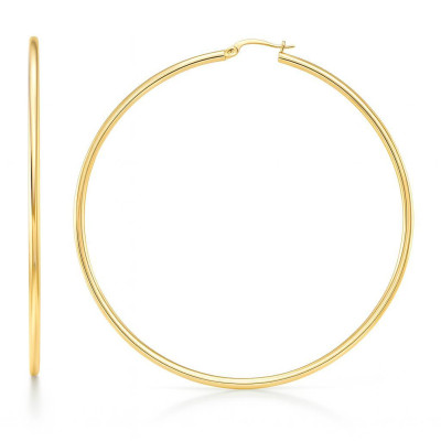 Boucles d'oreilles Créoles 2mm x 65mm Or Jaune 375 