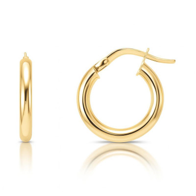 Boucles d'oreilles Créoles 3mm x 15mm Or Jaune 375 