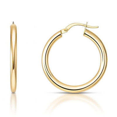 Boucles d'oreilles Créoles 3mm x 22mm Or Jaune 375