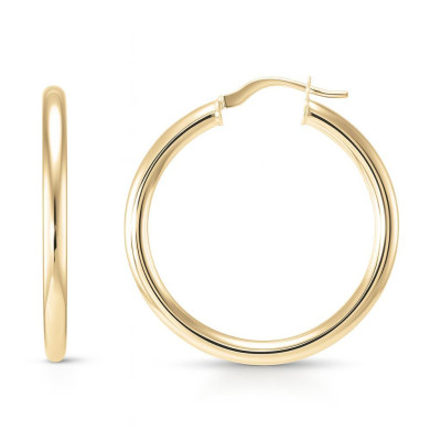 Boucles d'oreilles Créoles 3mm x 25mm Or Jaune 375