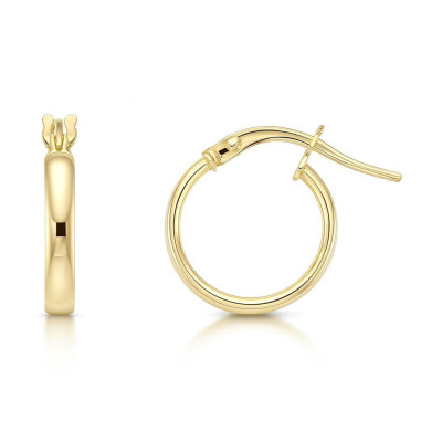 Boucles d'oreilles Créoles Section Ovale 2.3mm x 13mm Or Jaune 375