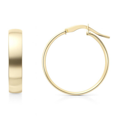 Boucles d'oreilles Créoles Section Ovale 4.8mm x 23mm Or Jaune 375