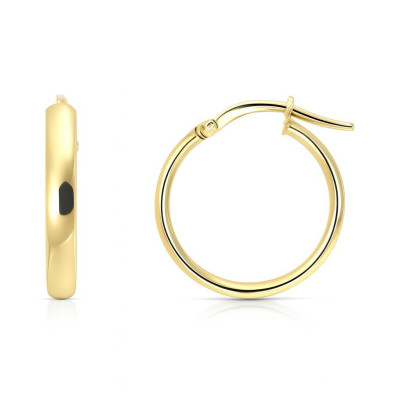 Boucles d'oreilles Créoles Section Ovale 4mm x 18mm Or Jaune 375