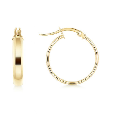 Boucles d'oreilles Créoles Section Ovale 4mm x 20mm Or Jaune 375 
