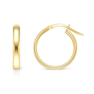 Boucles d'oreilles Créoles Section Ovale 4mm x 20mm Or Jaune 750