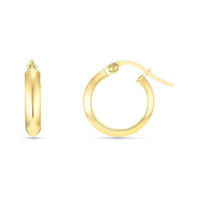 Boucles d'oreilles Créoles  Section Triangulaire 3mm x 13mm Or Jaune 375