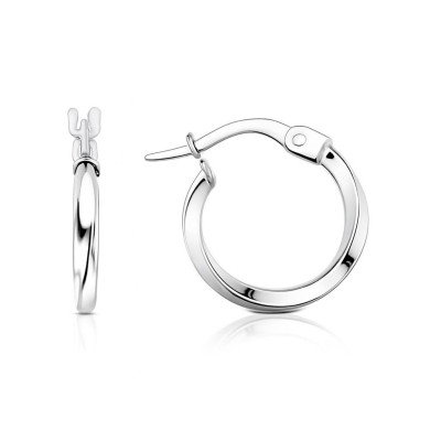 Boucles d'oreilles Créoles Torsadées 1.5mm x 15mm Or Blanc 375