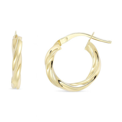 Boucles d'oreilles Créoles Torsadées 2.7mm x 15mm Or Jaune 375