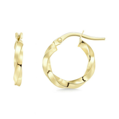 Boucles d'oreilles Créoles Torsadées 2.7mm x 15mm Or Jaune 375